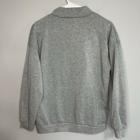 SHEIN Gray Half Quarter Sip Pullover Long Sleeve Sweatshirt Women’s Size Small - Picture 5 of 6